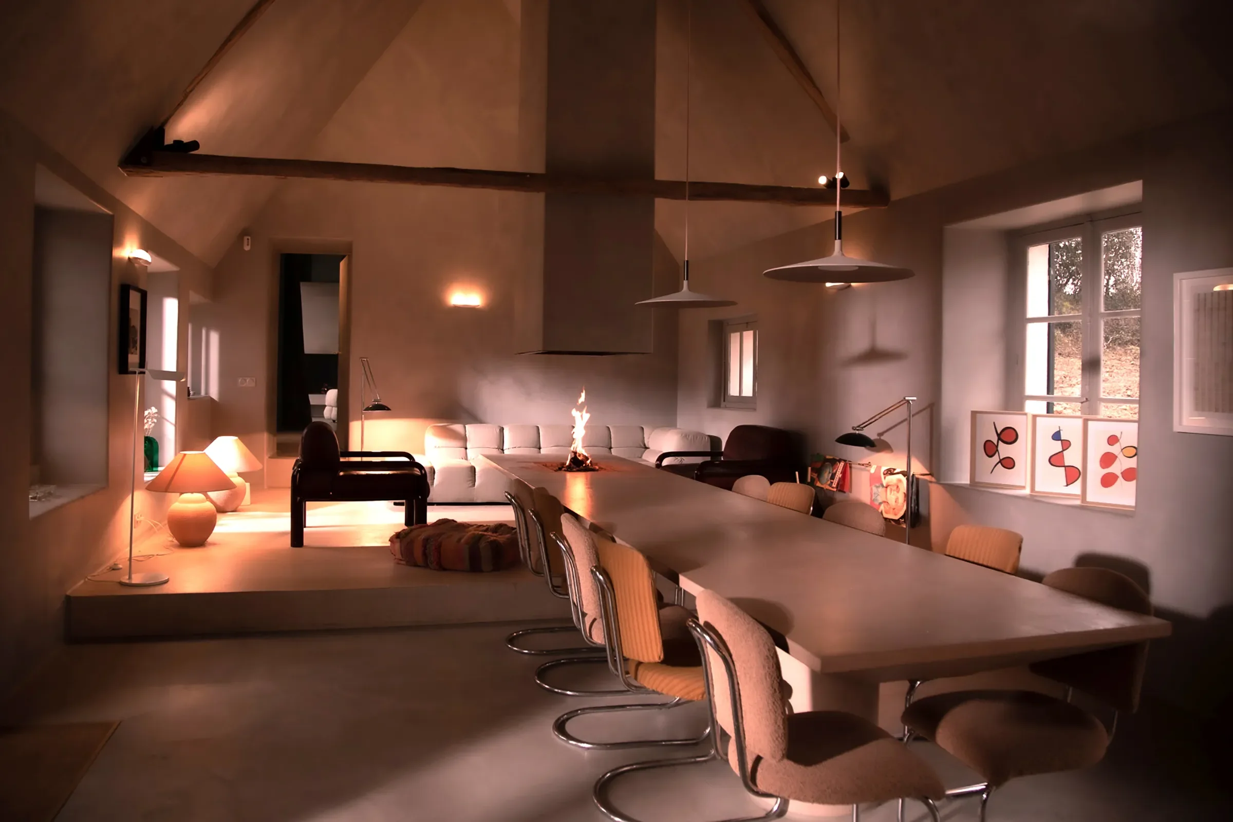 A 16-Foot Pink Concrete Table Binds This French Home Together (and We’re Obsessed)