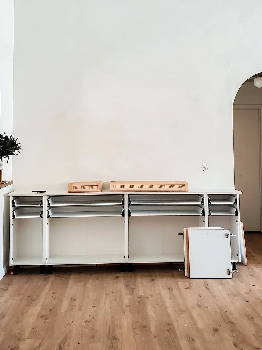 Thanks to This DIY Serving Station, the Dining Room’s 15-Foot Ceilings No Longer Loom Menacingly
